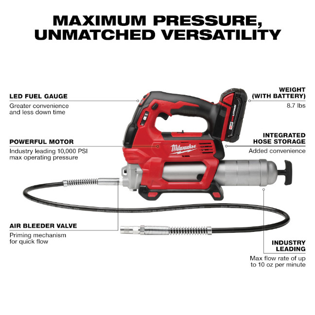 Milwaukee 2646-22CT M18 2-Speed Grease Gun Kit