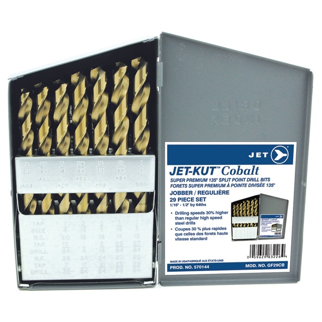Jet 570144 29-Piece Jet-Kut Cobalt Super Premium Drill Bit Set