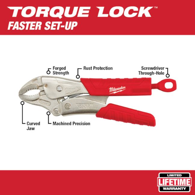 Milwaukee 48-22-3407 7" TORQUE LOCK Curved Jaw Pliers - Image 2