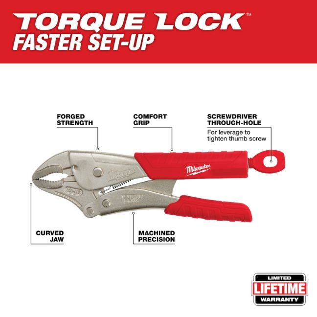 Milwaukee 48-22-3410 10" TORQUE LOCK Curved Jaw Pliers