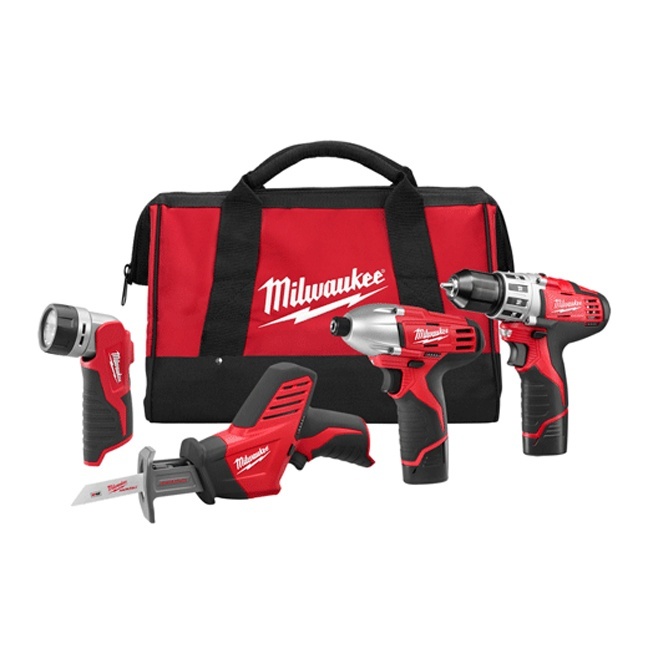 Milwaukee 2498-24 M12 4-Tool Combo Kit