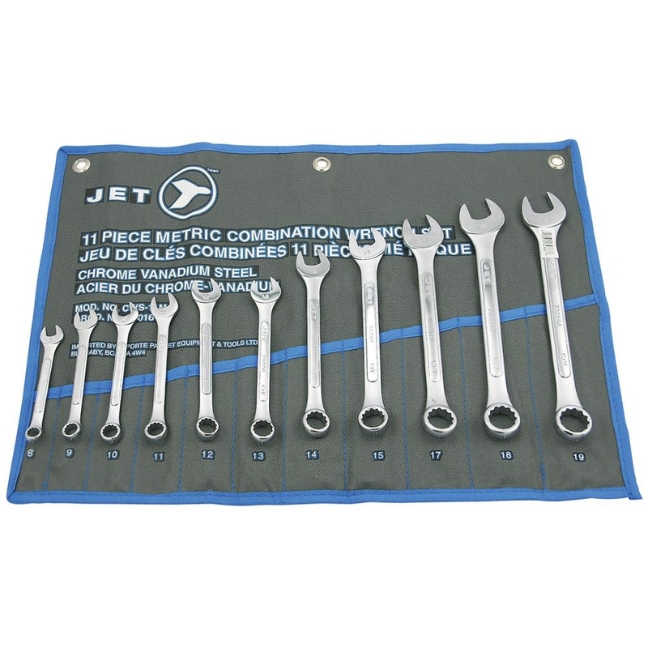 Jet 700167 CWS-22M 11-Piece Metric Raised Panel Combination Wrench Set