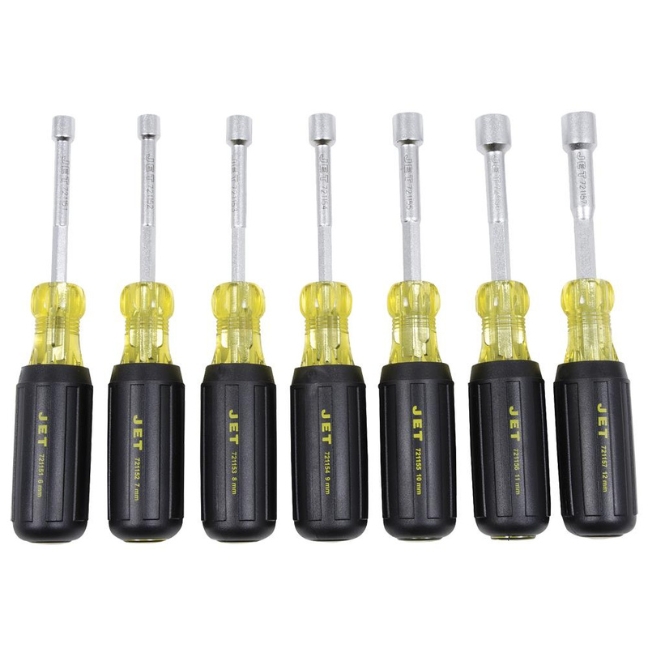 Jet 721102 JKND-7M Metric Cushion Grip Nutdriver Set 7-Piece