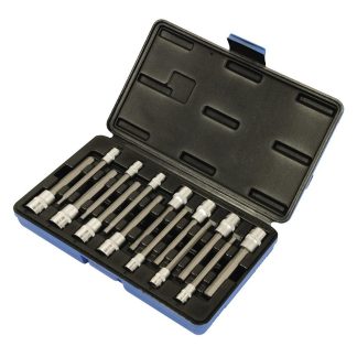 Jet 601808 LHSW-143814C 3/8" Drive SAE Metric 4" Long Hex Bit Socket Set 14-Piece