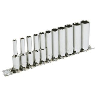 Jet 601118 SS1411DM-6 1/4" Drive 6-Point Deep Metric Socket Set 11-Piece