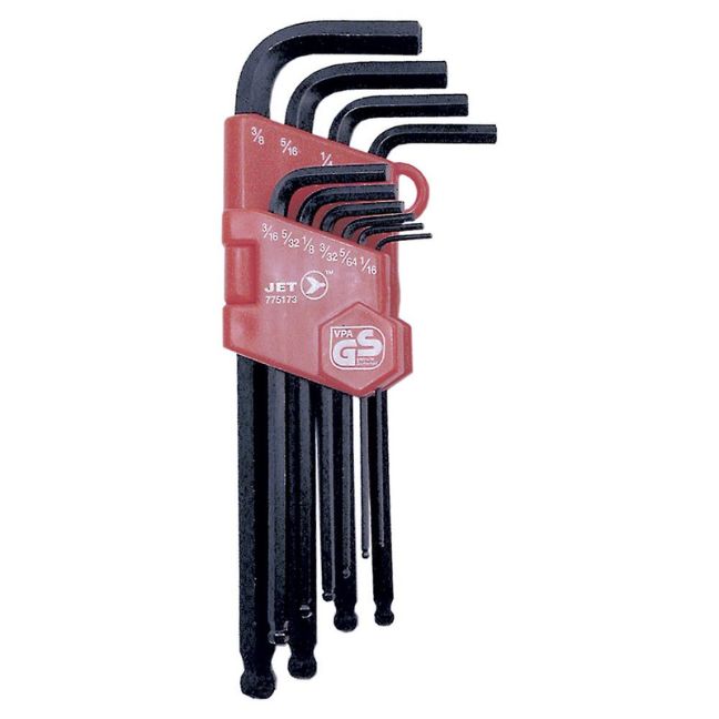 Jet 775173 JBHK-10 SAE Ball Nose Hex Key Set 10-Piece
