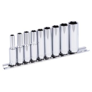 Jet 601107 SS1409D-6 1/4" Drive 6 Point Deep SAE Socket Set 9-Piece