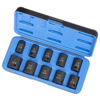Jet 610302 PS1012 1/2" Drive 6 Point SAE Impact Socket Set 10-Piece