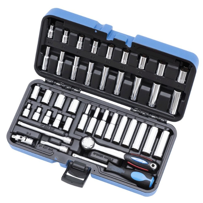 Jet 600125 SW1442C-6 1/4" Drive 6 Point SAE Metric Socket Wrench Set 42-Piece