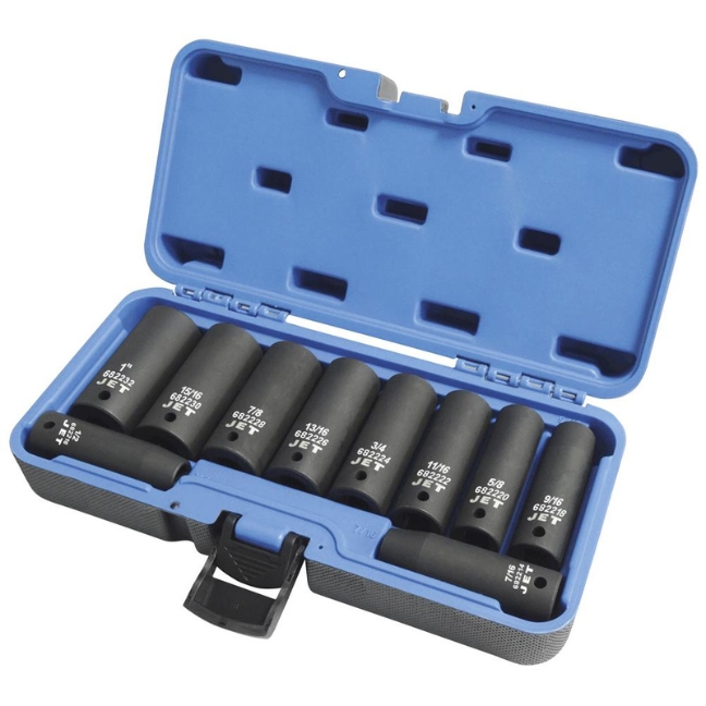Jet 610303 PS1012D 1/2" Drive SAE Deep Impact Socket Set 10-Piece