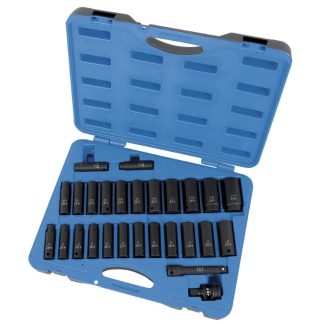 Jet 610327 PS2712DC 1/2" Drive SAE/Metric Deep Impact Socket Set 27-Piece