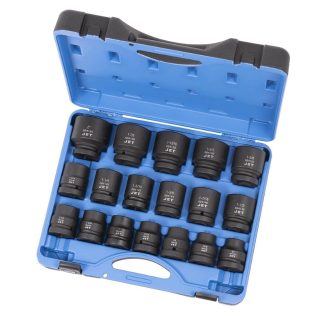 Jet 610509 PS1801 1" Drive 6 Point SAE Impact Socket Set 18-Piece