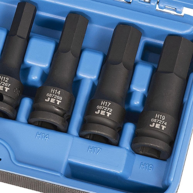 Jet 610333 PHB-1208M 1/2" Drive Metric Hex Bit Impact Socket Set 8-Piece - Image 2