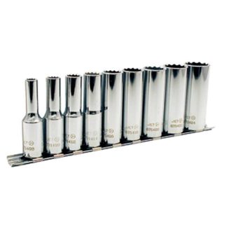 Jet 601229 9 PC 3/8" DR Deep SAE Socket Set - 12 Point