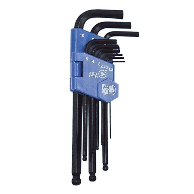 Jet 775184 JBHK-9M 9-Piece Metric Ball Nose Hex Key Set