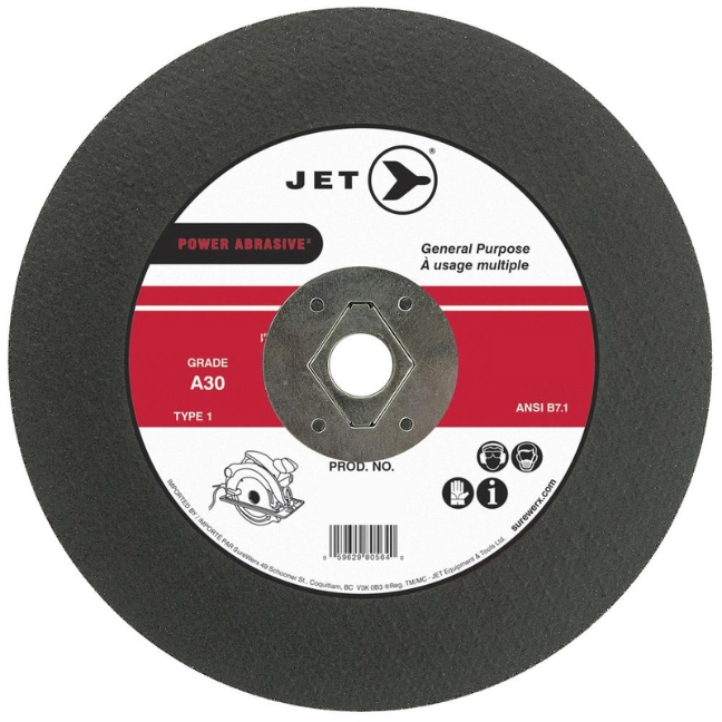 Jet 501217 10 x 3/32 x 5/8 A30 T1 POWER ABRASIVE Cut-Off Wheel