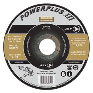 Jet 500578 5 x 1/4 x 7/8 AL24 T27 Grinding Wheel