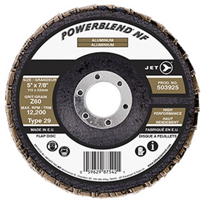 Jet 503925 5 x 7/8 Z60 POWERBLEND NF Flap Disc