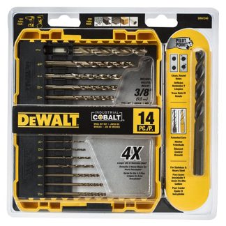 DeWalt DWA1240 14PC Pilot Point Cobalt Drill Bit Set
