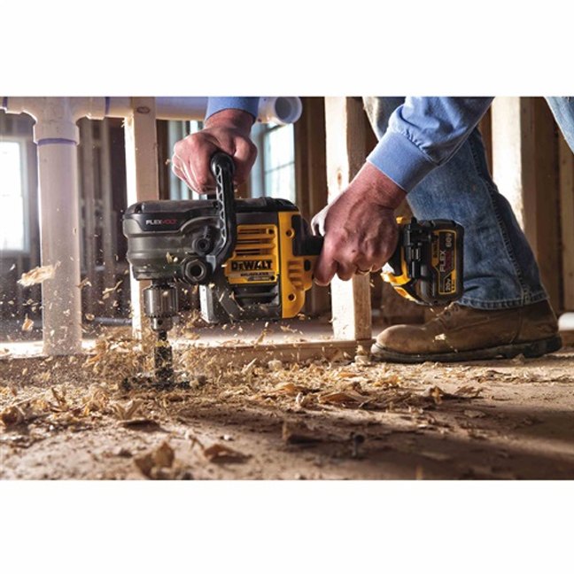 DeWalt DCD460T1 FlexVolt 60V Max VSR Stud & Joist Drill Kit in Use 1