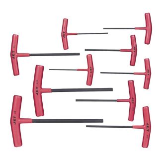 Jet 775109 JTHK-10 T-Handle Hex Key S2 Steel SAE Set 10-Piece