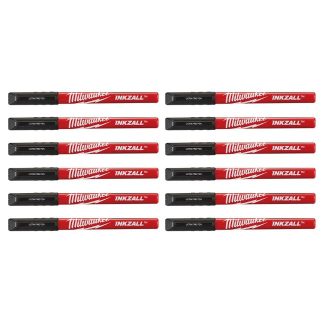 Milwaukee 48-22-3160 INKZALL Black Ultra Fine Point Pen 12-Pack