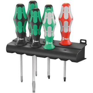 Wera 347778 Kraftform Plus Series 334/368/6 Screwdriver Set and Rack