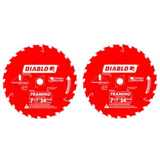 Diablo D0724PX 7-1/4" x 24T Demo Demon Framing & Ripping Blade 2-Pack