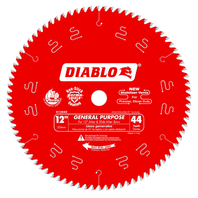 Diablo D1244X12" x 44T General Purpose Saw Blade