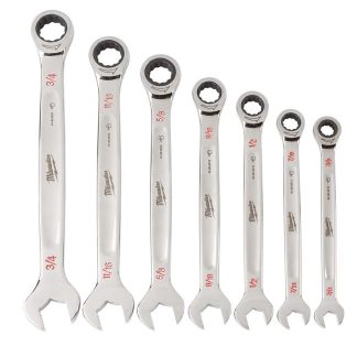 Milwaukee 48-22-9406 SAE Ratcheting Combination Wrench Set 7-Piece