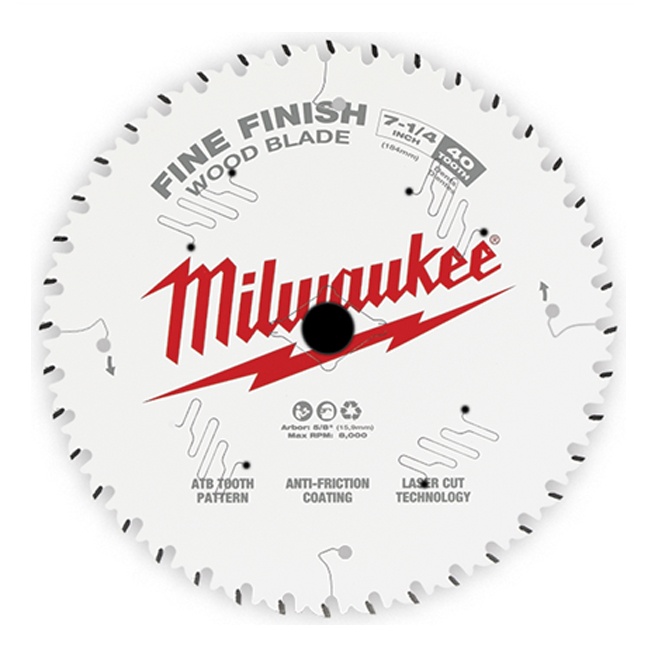Milwaukee 48-40-0726 7-1/4" 40T Fine Finish Circular Saw Blade