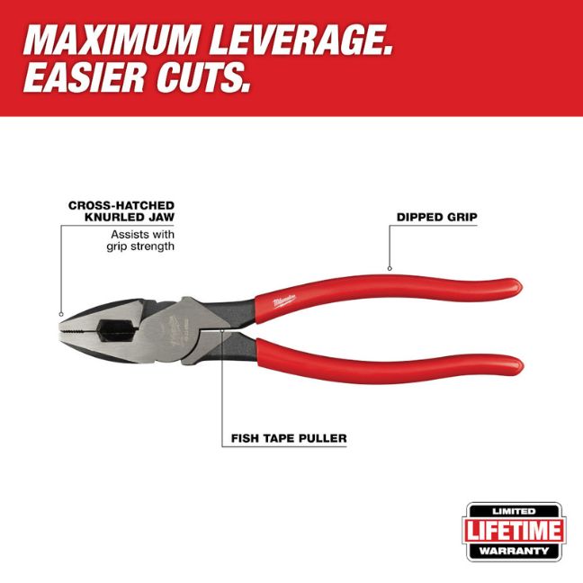 Milwaukee 48-22-6502 9" High-Leverage Lineman's Pliers