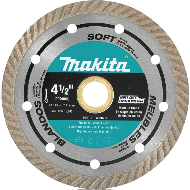 Makita A-94633 4-1/2" Turbo Soft Material Diamond Blade