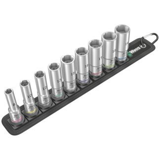 Wera 004545 Belt B Deep 1 3/8" Drive Metric Socket Set 9-Piece