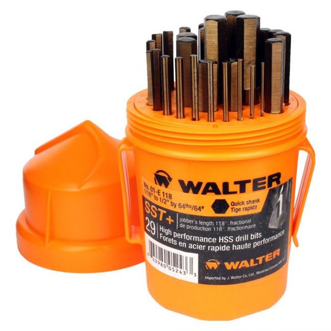 Walter 01E118 29PC Jobber Quickshank Drill Bit Set
