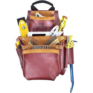 Kuny's 21687 Heavy Duty Leather Nail & Tool Bag 9 Pocket