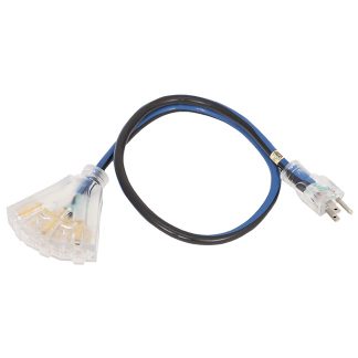 Jet 849893 14 Gauge 3Ft Contractor Grade Tri-Tap Adapter