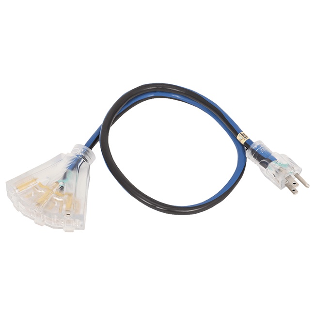 Jet 849893 14 Gauge 3Ft Contractor Grade Tri-Tap Adapter