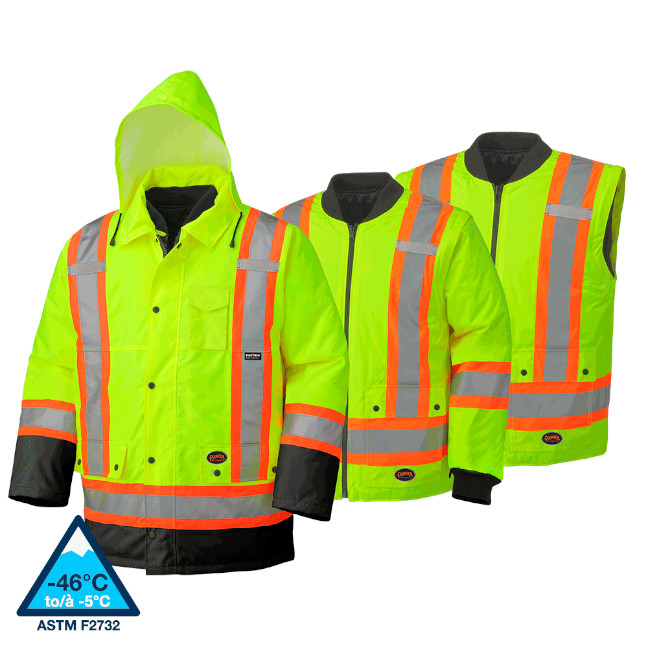 Pioneer 300D Hi-Viz 7-in-1 Safety Parka - Image 9