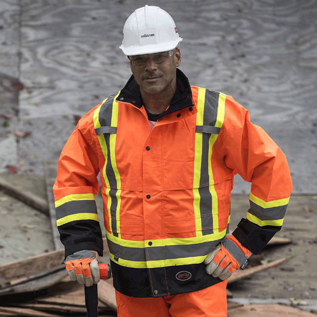 Pioneer Hi-Viz Ripstop Waterproof Safety Jacket - Image 2