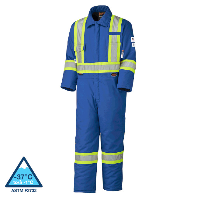 Pioneer Hi-Viz Flame Resistant Quilted Cotton Safety Coverall - Image 2