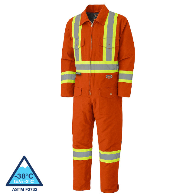 Pioneer Hi-Viz Quilted Cotton Duck Safety Coveralls - Image 6