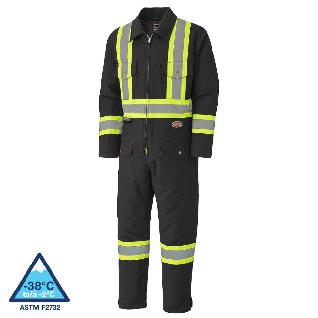 Pioneer Hi-Viz Quilted Cotton Duck Safety Coveralls - Image 2