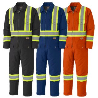 Pioneer Hi-Viz Quilted Cotton Duck Safety Coveralls