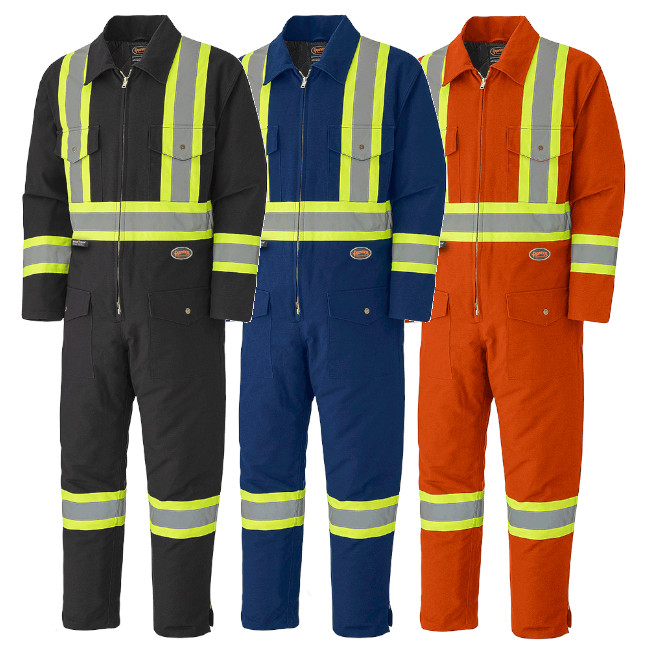Pioneer Hi-Viz Quilted Cotton Duck Safety Coveralls