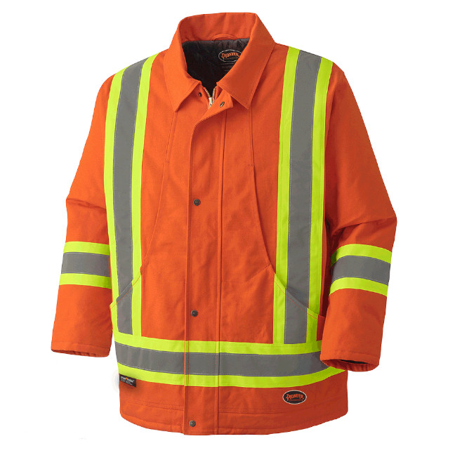Pioneer Hi-Viz Quilted Cotton Duck Safety Parka - Image 6