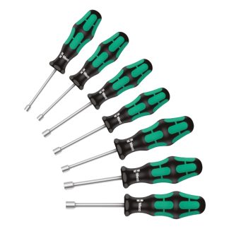 Wera 029510 Kraftform Plus 395/7 SM Metric Hollow Shaft Nutdriver Set 7-Piece