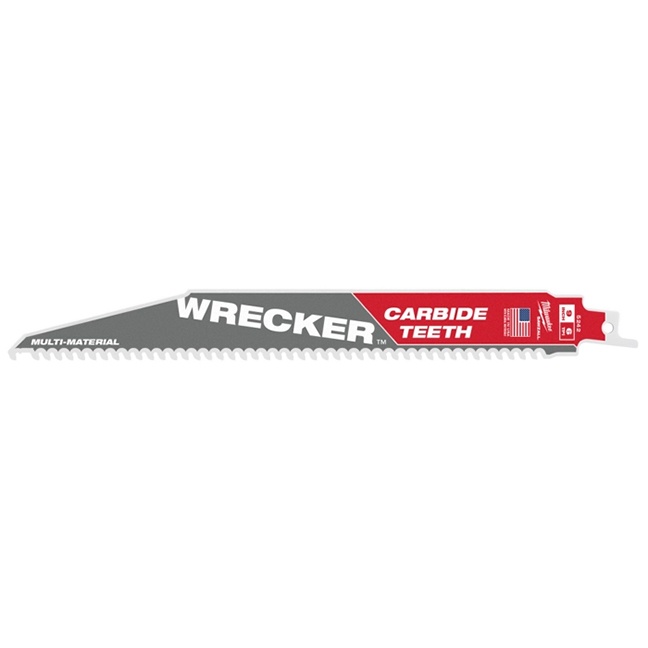 Milwaukee 48-00-5242 9" 6-TPI The Wrecker SAWZALL Blade with Carbide Teeth 1-Pack