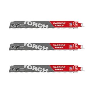 Milwaukee 48-00-5303 12" 7-TPI TORCH™ SAWZALL Blade with Carbide Teeth 3-Pack
