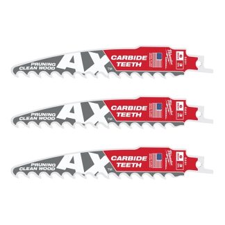 Milwaukee 48-00-5331 6" 3-TPI AX™ SAWZALL Blade with Carbide Teeth for Pruning 3-Pack